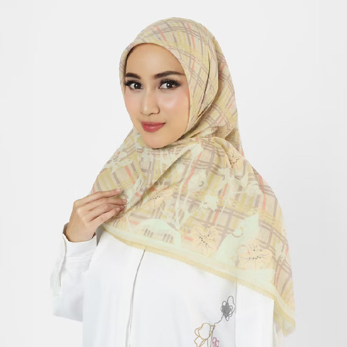 Hijab Jenna & Kaia Madelief Scarf Yarrow Krudung Segi Empat