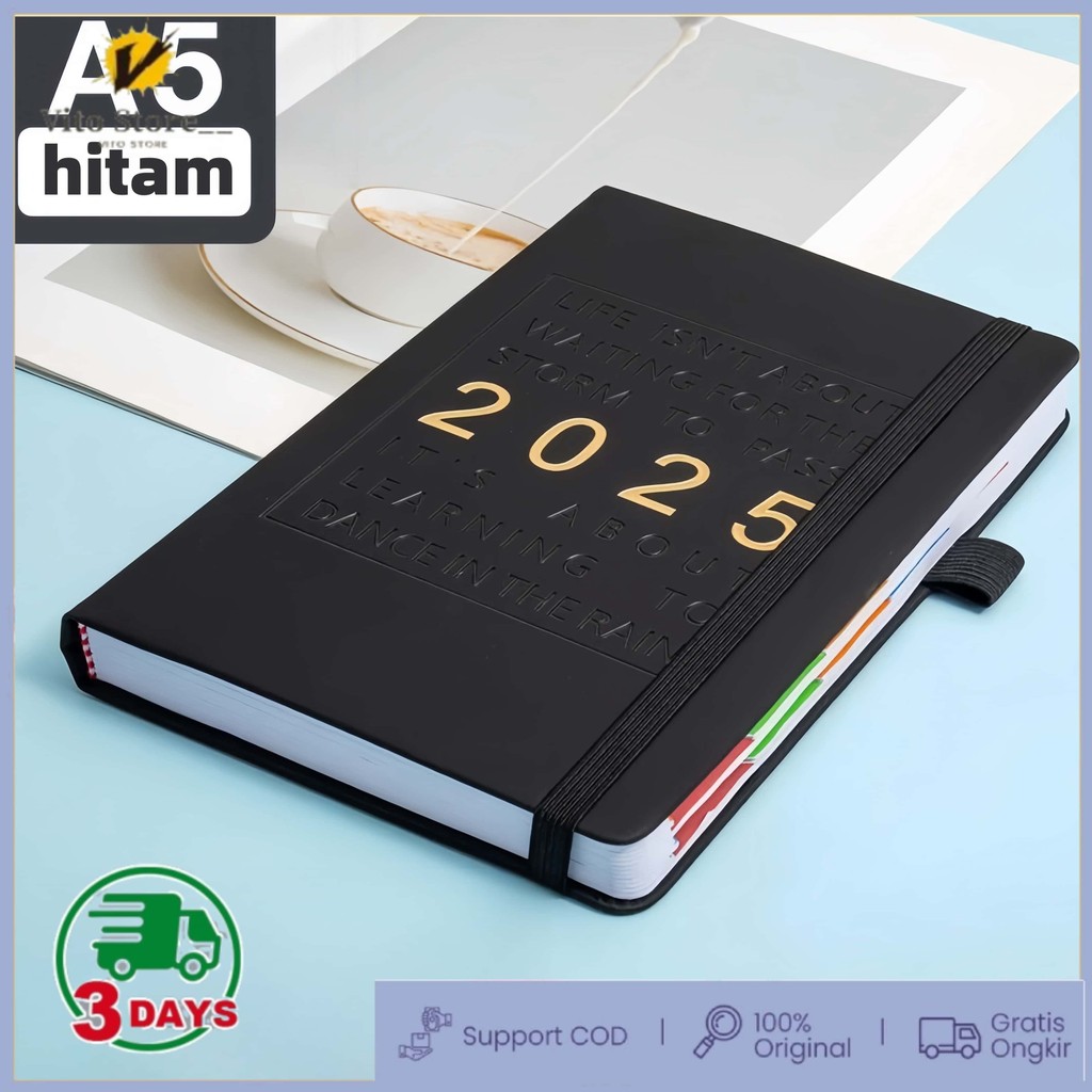 

2025Agenda Planner A5 Notebook Mingguan Bulanan Buku Diary Jurnal Perlengkapan Kantor Sekolah Jadwal