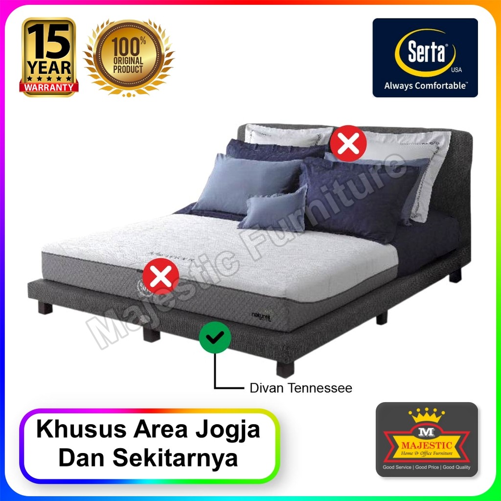 Divan Serta Tennessee - 100/120/160/180/200 - Jogja (Tinggi Divan 22 cm, Tinggi Kaki 10 cm)