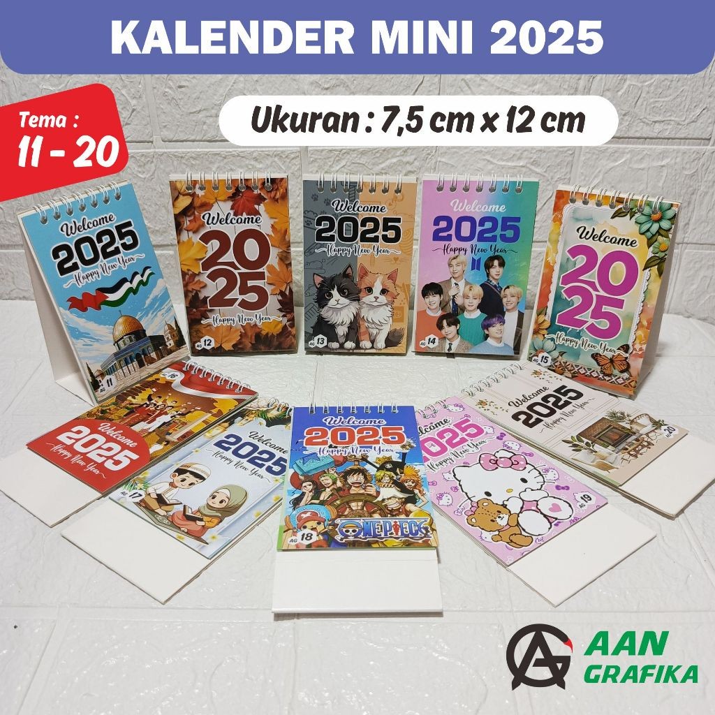 

KALENDER MINI 2025 | KALENDER MEJA 2025 - Kode AG (B)