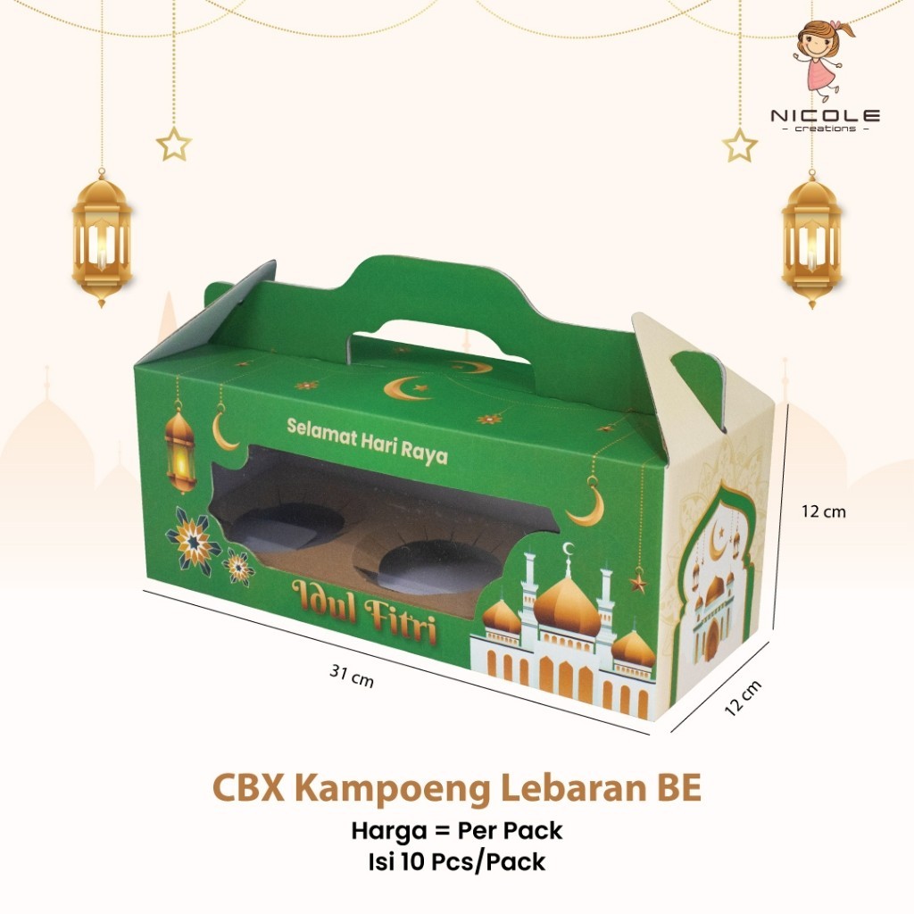 

Box Kampoeng Lebaran BE/ Box Roll Tart/Box Handle/Box Cookies Kampoeng Lebaran BE