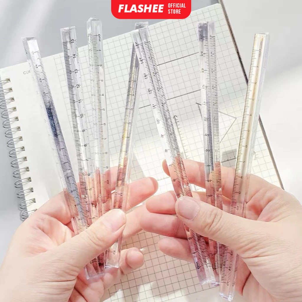 

Flashee Penggaris Triangular Kristal Segitiga Penggaris Aklirik Transparan Ruler Aesthetic