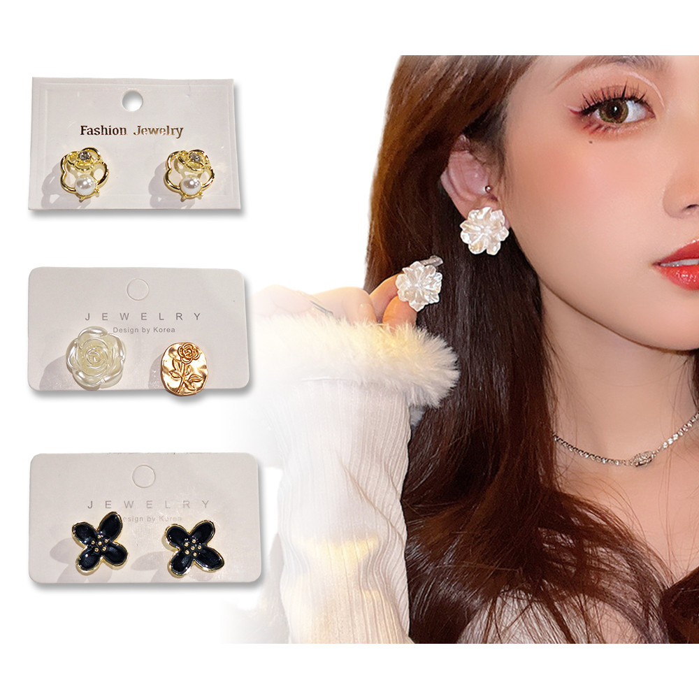 Anting Kristal Citra0125 C36 Mutiara Bentuk Bunga Anting Emas Muda Anti Karat Luntur Korea Style Ker