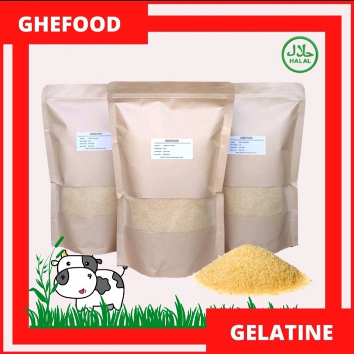 

Gelatine Powder/Gelatin Bubuk Sapi Premium Import Halal MUI 1 Kg