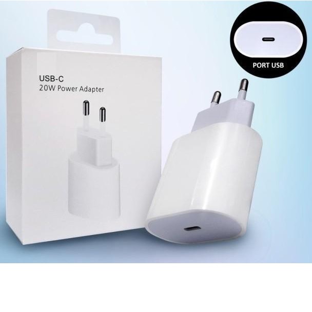 ADAPTOR CHARGER IPHONE 20W TYPE C ORIGINAL FAST CHARGING BATOK CHARGER Adapter Handphone Kabel - Ada