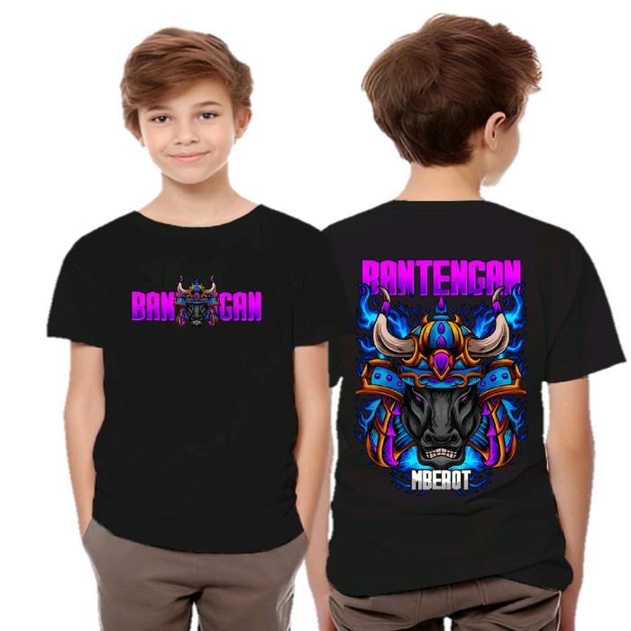 Kaos anak laki laki BANTENGAN/ Baju anak BANTENGAN MBEROT/ Fashion anak gambar Bantengan malang