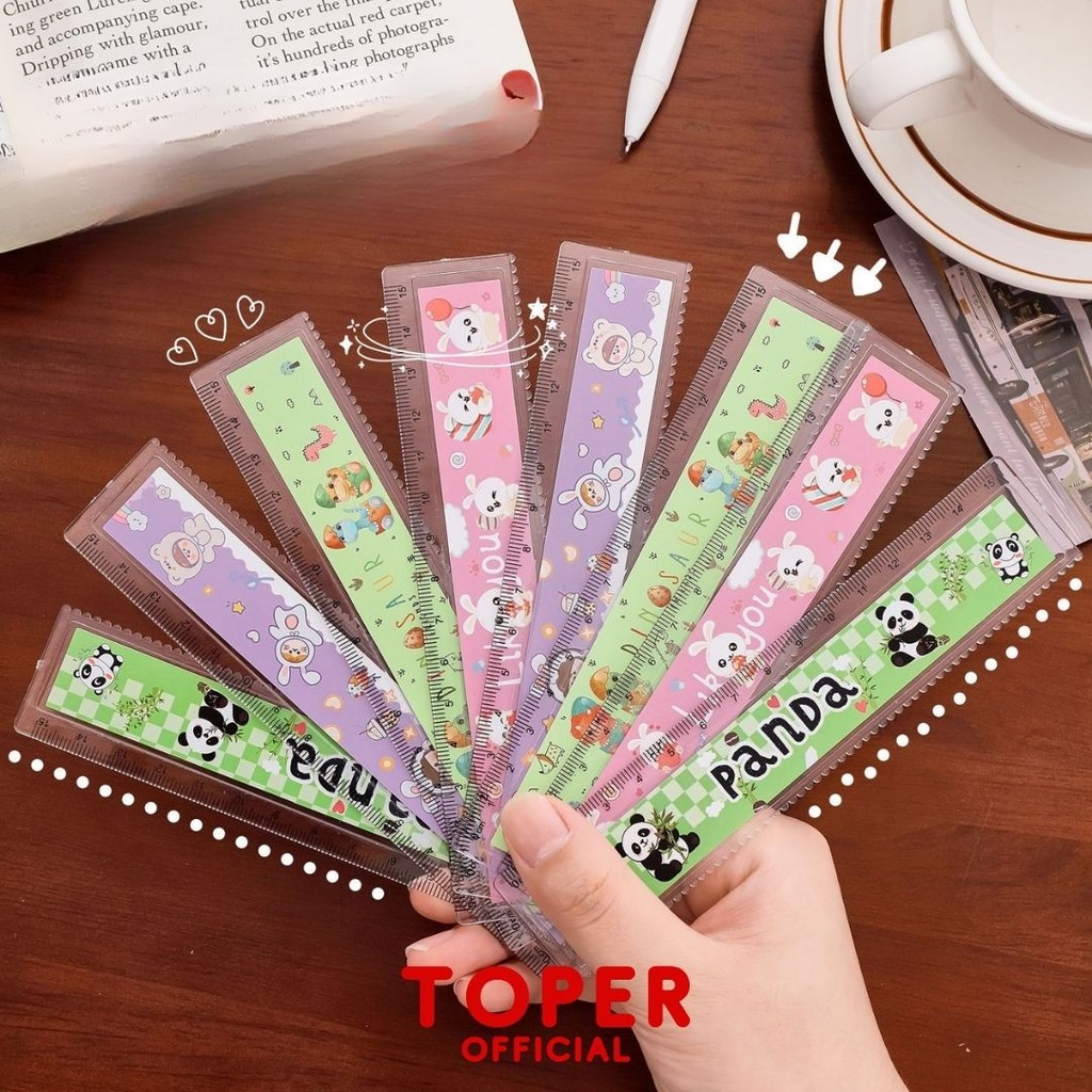 

TOPER Penggaris 15 cm Motif Kartun Dikirim Random Bahan Plastik Gerigi Gelombang Ruler Garisan Lurus Alat Tulis