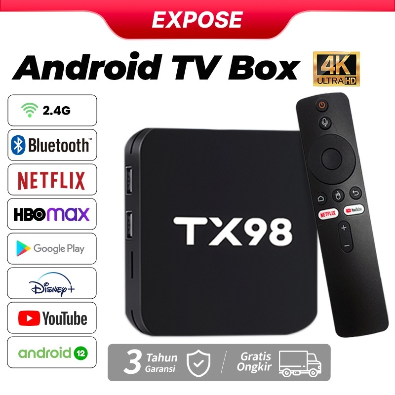 NEW TX98 Android TV Box Android 12 Bluetooth Voice Control Full Channel Wifi/5G STB Android TV 16GB+
