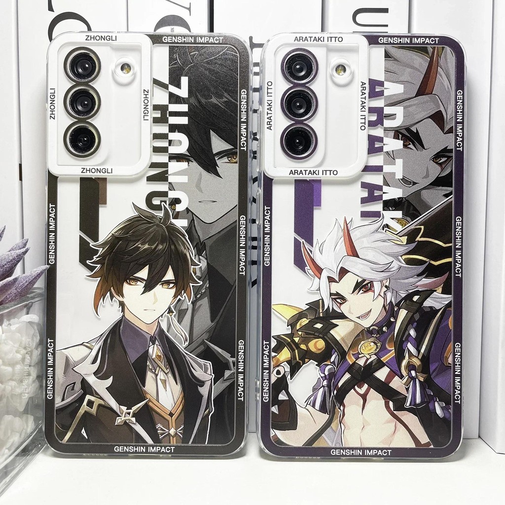 Genshin Impact Zhongli Arataki Itto Albedo Phone Case For Samsung Galaxy S20 FE S21 Plus S22 S23 Ult
