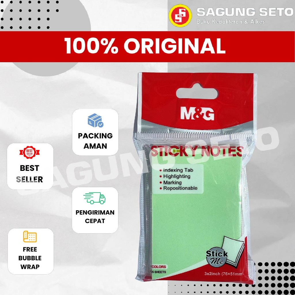 

M&G 3X2 COLORFUL STICKY NOTES 76X51MM 100SHEETS / KERTAS MEMO 100 LEMBER