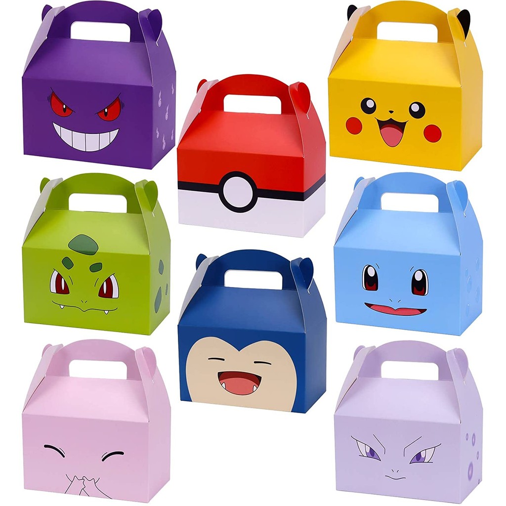 

Pokemon Party Favors Birthday Party Decorations Pikachu Paper Gift Bags Handle Candy Box Baby Shower For Kids Supplies Gifts