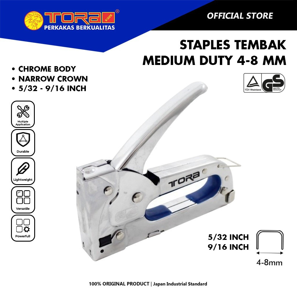 

TORA Staples Tembak 4 - 8 mm 5/32 - 9/16 Inch - Tacker Staples - Staple Gun Medium Duty