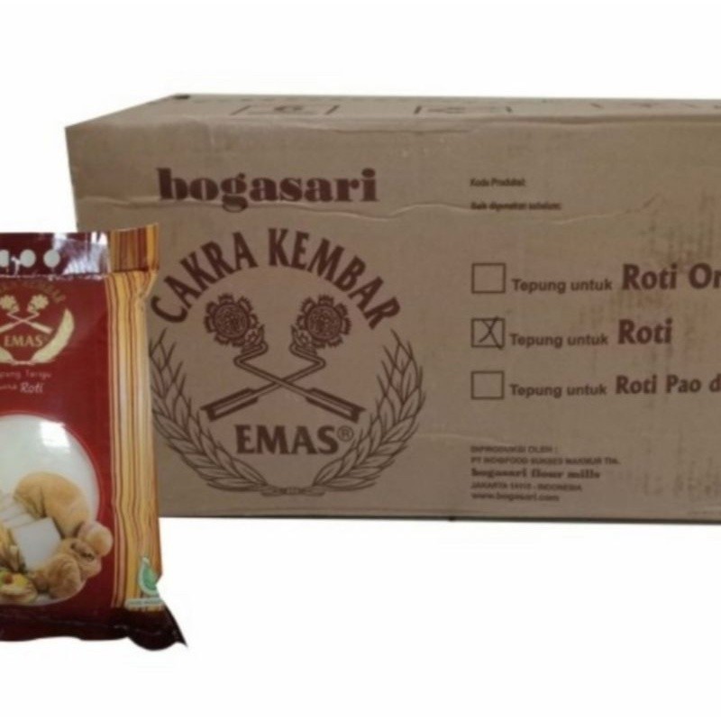

1 dus isi 6pcs Terigu Cakra Kembar Emas Bogasari (Roti)