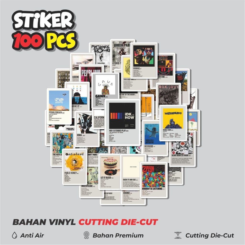 

Terbaru! 50 pcs Stiker Random Lagu Band Versi 8 Dekorasi Lucu Kreatif untuk Notebook, Skateboard, HP