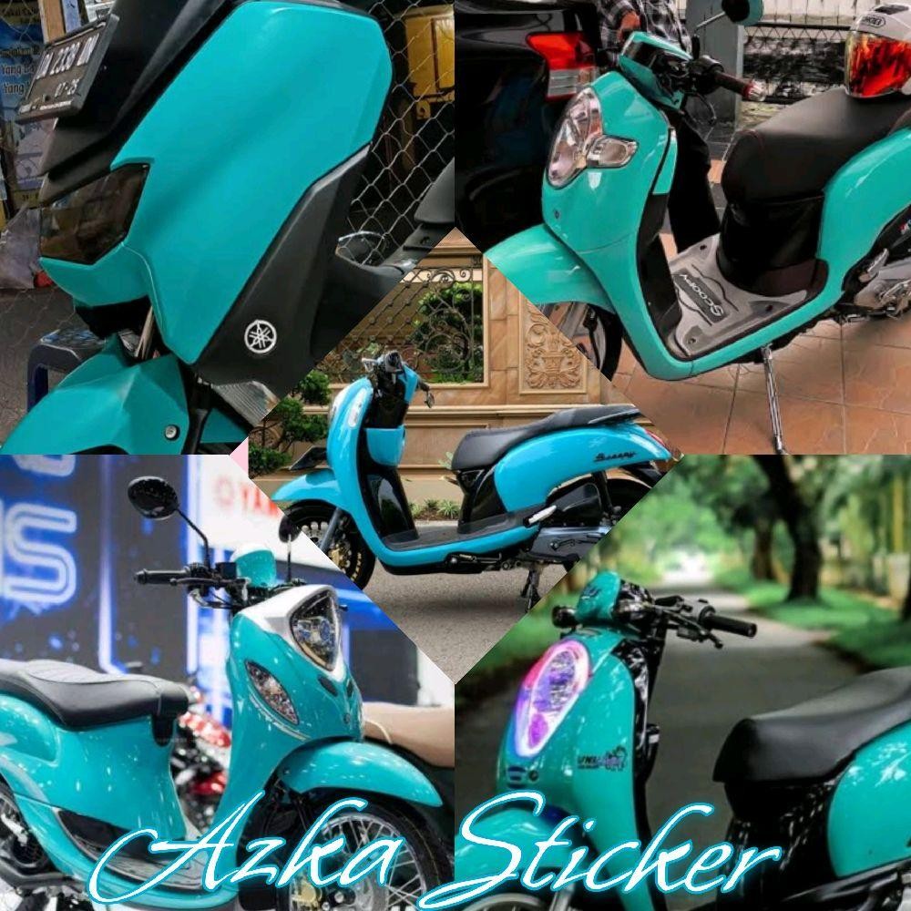 Stiker skotlet motor hijau tosca glossy stiker skotlet motor hijau tosca doff biru tosca glossy