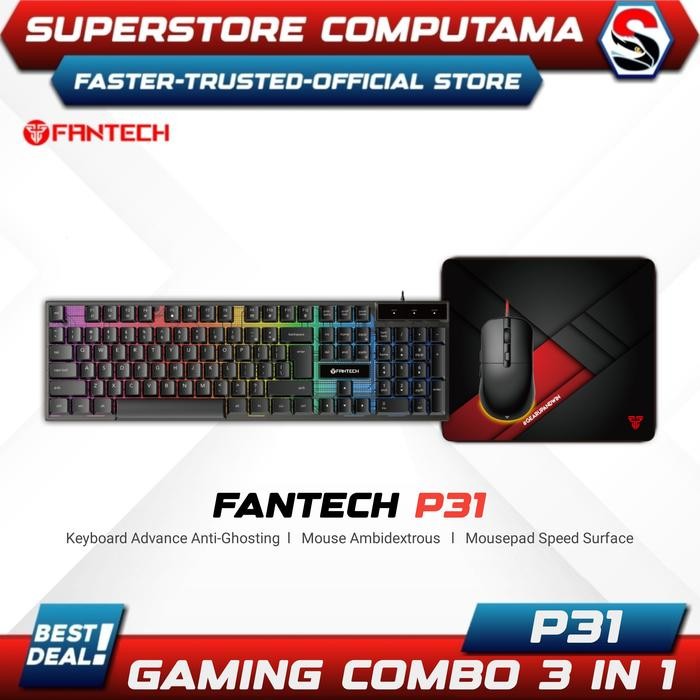 Fantech 3 in 1 Combo P31 Gaming Keyboard Mouse Mousepad