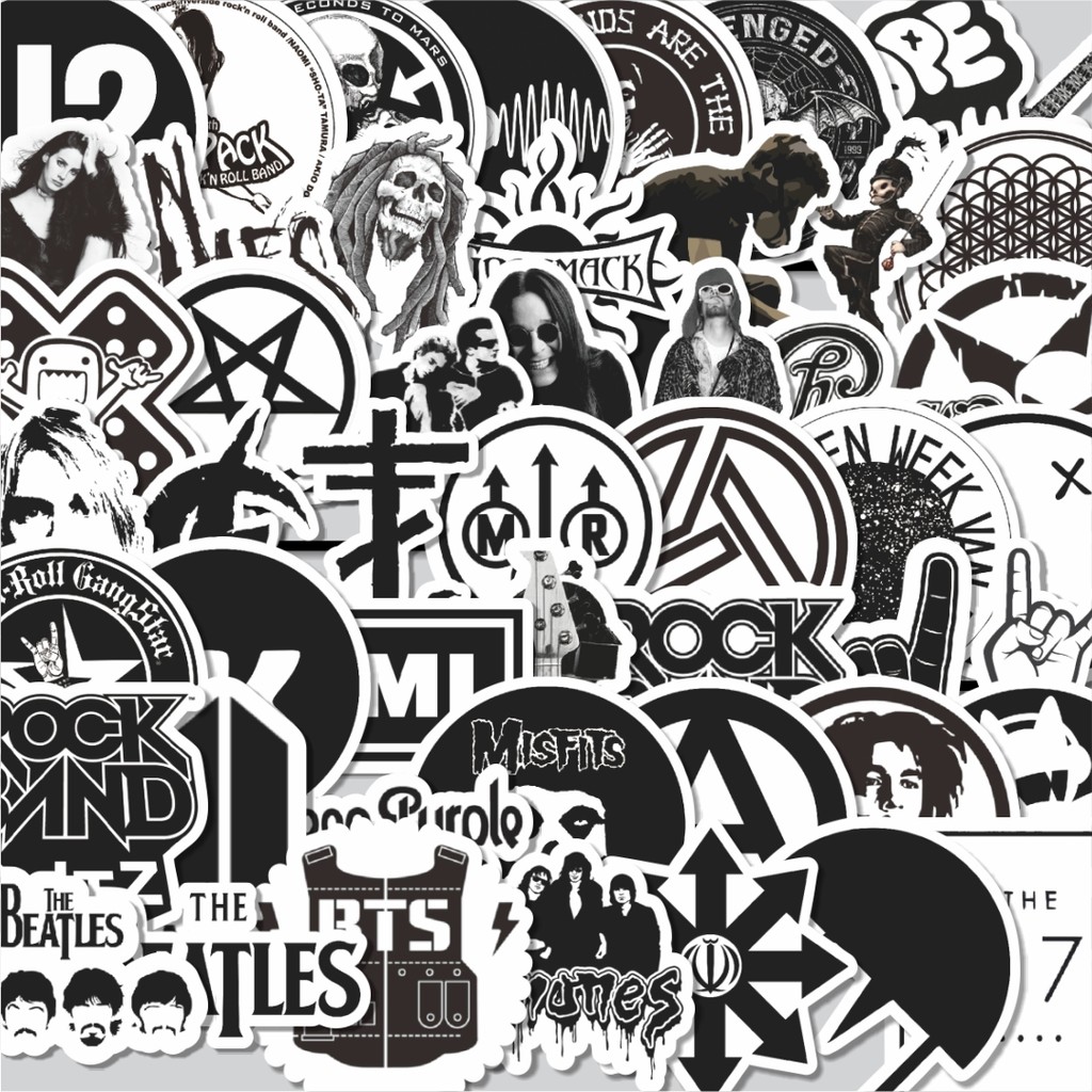 

Stiker Cutting Pack Stiker Random Logo Band Black & White Versi 3 Isi 100Pcs Series Aesthetic Lucu Keren Untuk Koper Bahan Vynil