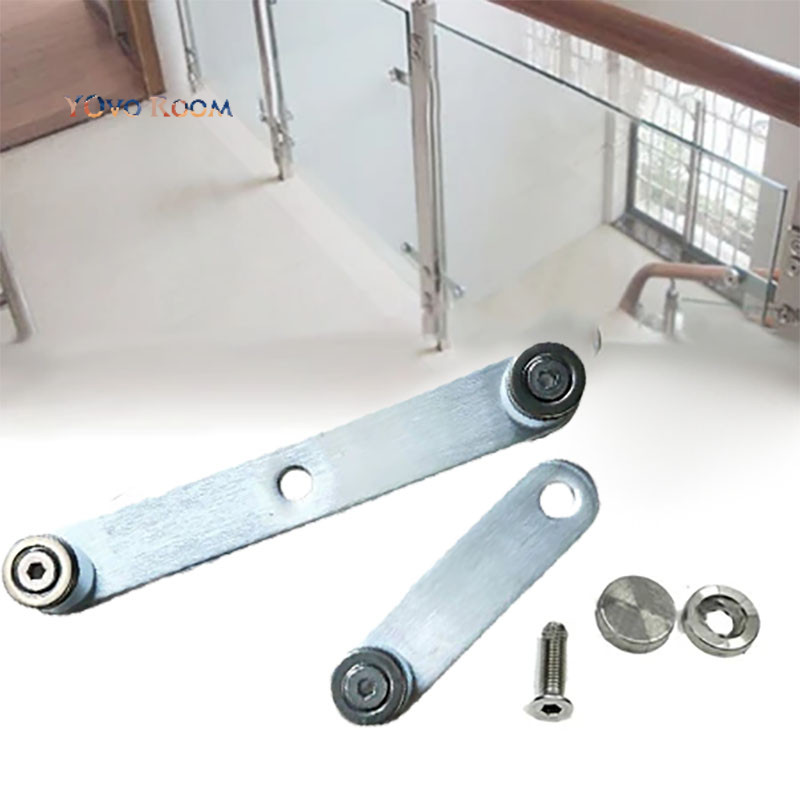 Penjepit Kaca Stainless Tiang Railing Kaca Ambalan Jepit Kaca Penjepit Kaca Sayap Railing Tangga YOv