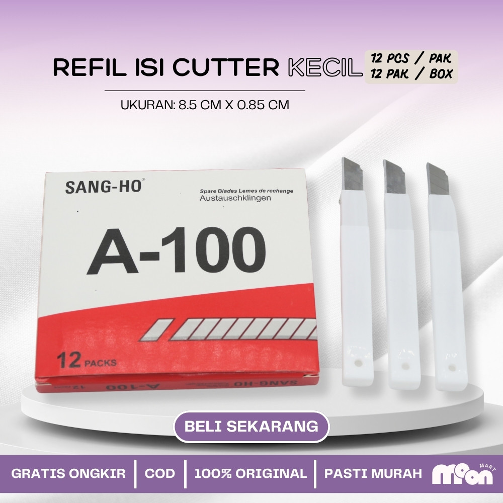 

ISI PISAU CUTTER CUTER KECIL SANGHO A 100 A100 A-100 REFILL KATER SEKOTAK (12 TUBE)