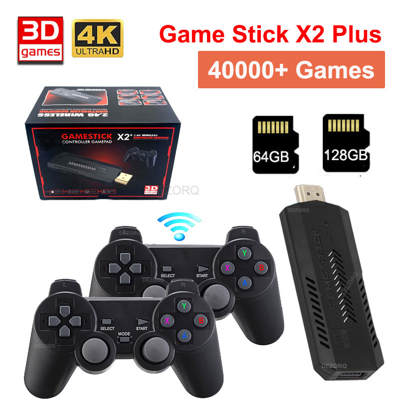 Game Stick X2 Plus Video Game Console 4K 40000 Games GD10 Plus Double Wireless Controller Gamestick 