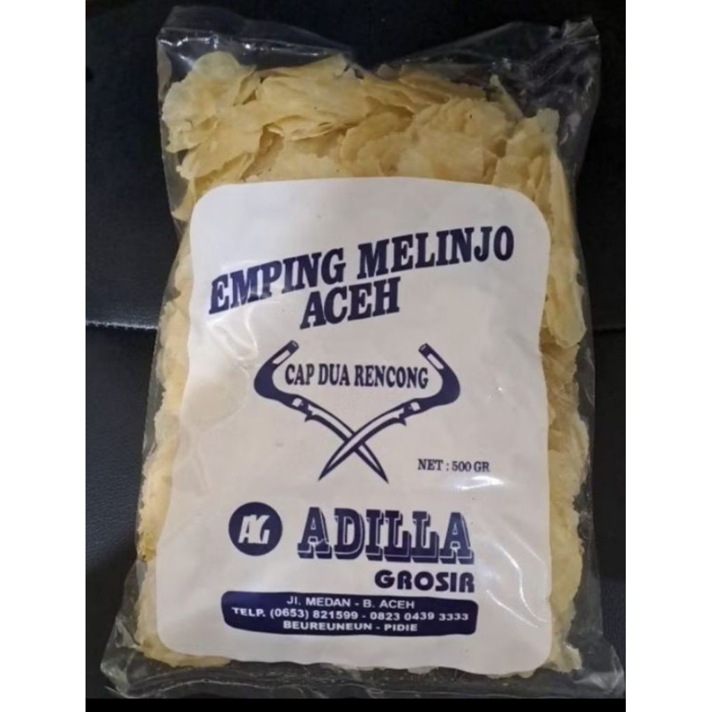 

Emping melinjo Aceh merk Adilla isi 1kg super tipis grade A kualitas nomor 1 ( belum digoreng).Asli 100% Aceh terlaris