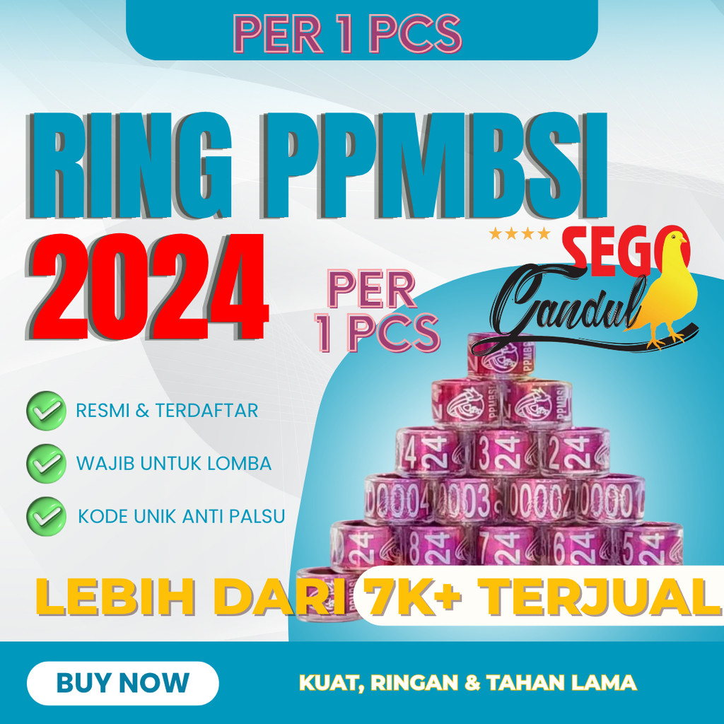 Aksesoris Burung Merpati Balap Ring Pusat PPMBSI 2024 per 1 butir