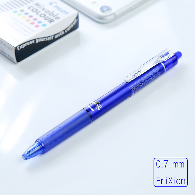 

Japanese Pilot FriXion Ball Knock Gel Pen 0.7 mm Blue/Black/Red Erasable Pen Student School Stationery LFBK-23F