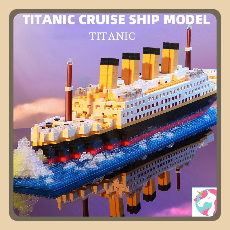 BesarMainan kapal Titanic 6000 pcs /Mini Bricks Model Titanic Cruise Ship Model Boa/ Mainan  anak la
