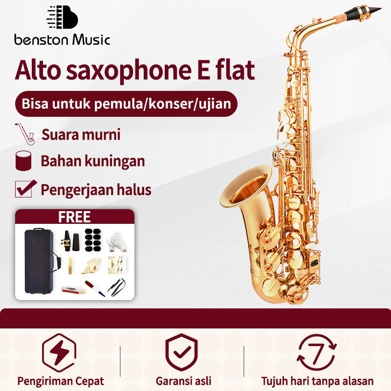Benston Music- Instrumen Saxophone, Alto Saxophone E Flat, Saxophone untuk Pemula, Alat Musik Tiup S