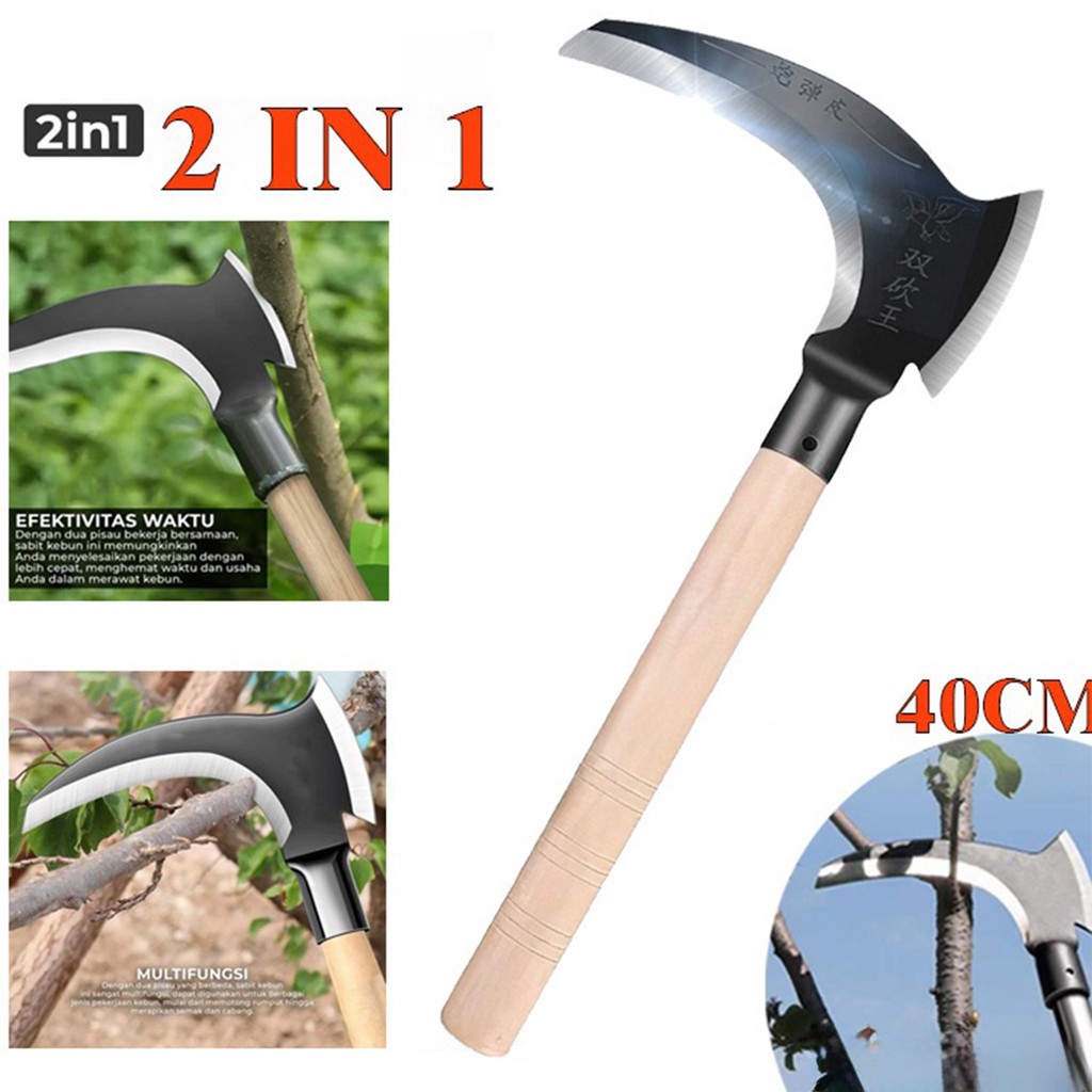 Pemangkas Sabit Kapak Ganda Sabit Arit Rumput Baja Alat Alat Panen Padi Potong Alat Panen Padi Poton