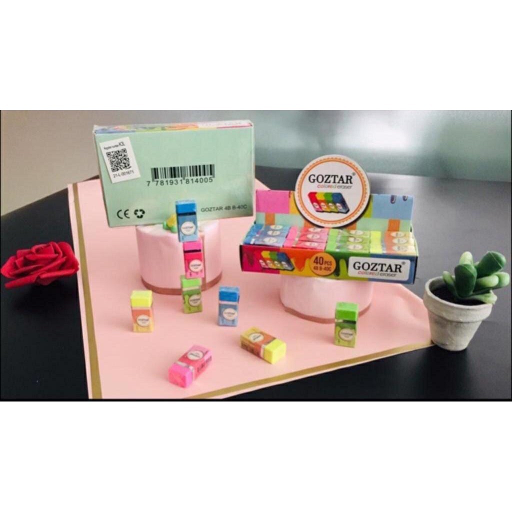 

*KA* (1 PACK / 40 PCS) PENGHAPUS / PENGHAPUS GOZTAR KECIL WARNA-WARNI B-40 NEW
