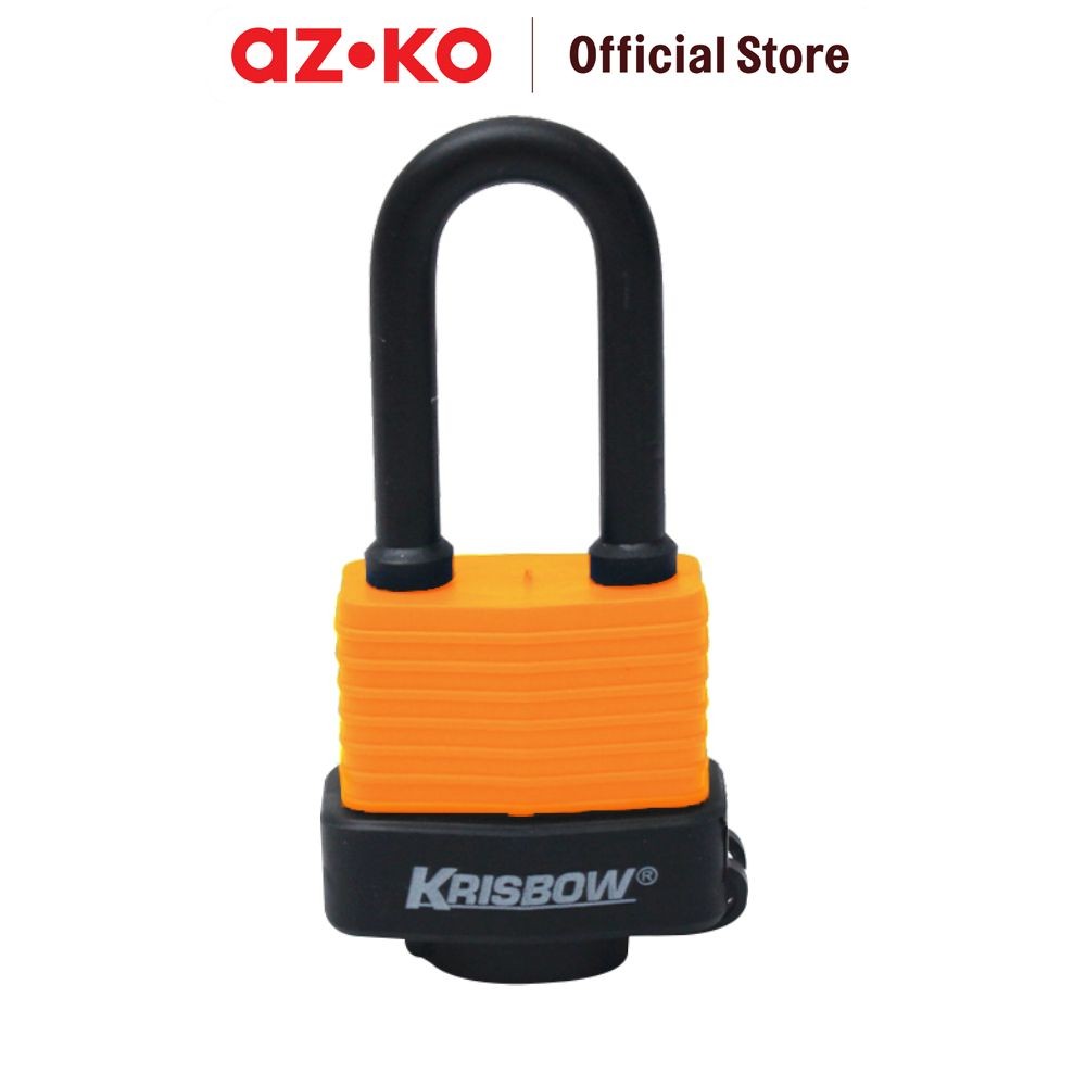 AZKO Krisbow Gembok Panjang Tahan Air 50 Mm - Kuning Steel Padlock Besi Waterproof Pengunci Serbagun