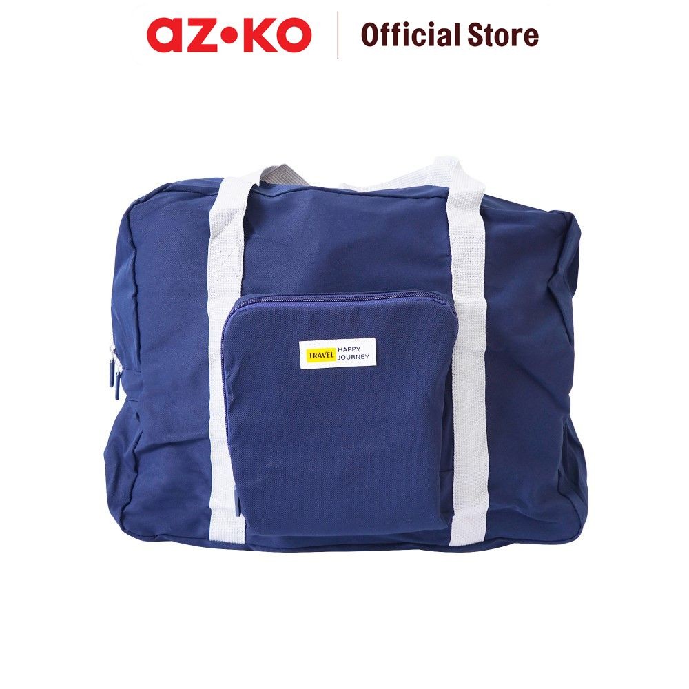 AZKO Passport Marilyn Tas Travel Lipat - Biru Navy Foldable Bag Tas Traveling Hand Carry Bag Perleng
