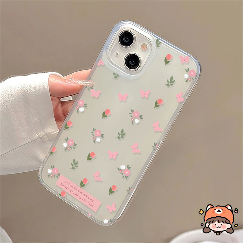 Casing Kupu-kupu Bunga Rusak Sederhana Yang Indah Kompatibel Untuk IPhone 7Plus 11 15 13 14 12 Pro M