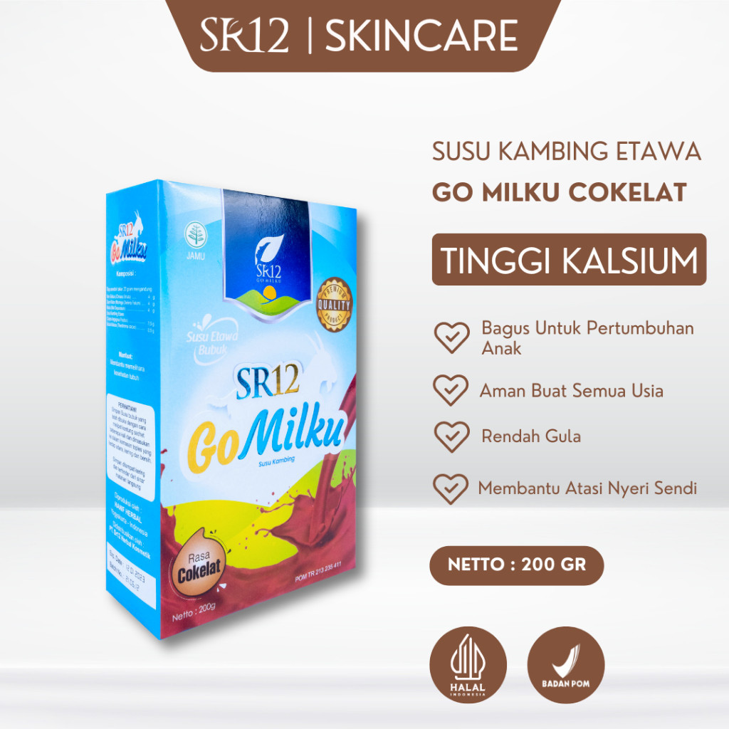 

SR12 Go Milku COKELAT 200gr Susu Kambing Etawa Coklat 200gr GOMILKU ASLI HALAL BPOM Gita Store