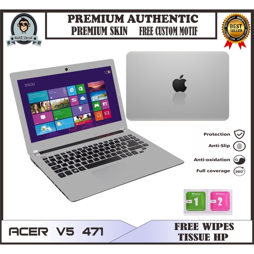 GARSKIN // STIKER LAPTOP FULL BODY ACER V5 471 FREE SKIN HP 1 PCS