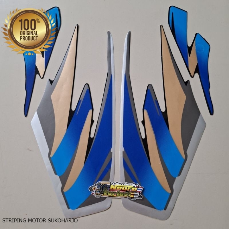 (ORI) Striping  yamaha Rx king 1996 silver biru berkualitas kualitas original