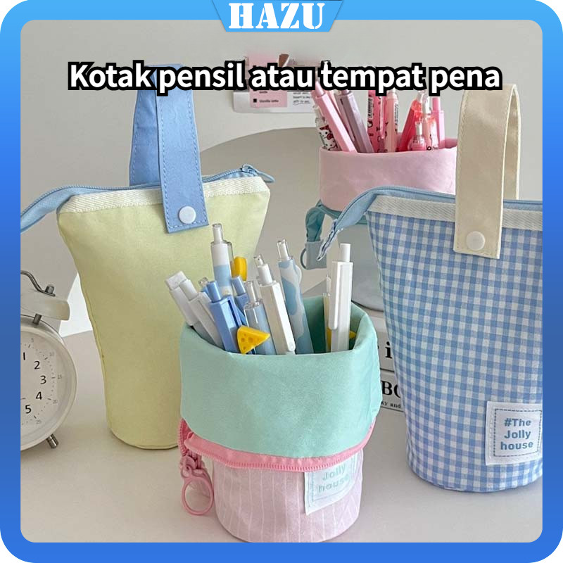 

Pencil Case Aesthetic Tempat Pensil Berdiri Standing Pen Case Pouch Bag Makeup Tas Pensil