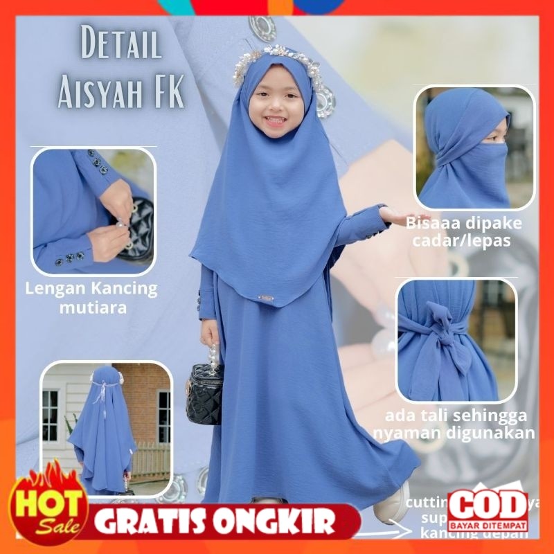 [PREMIUM ORIGINAL] GAMIS ANAK PEREMPUAN AISYAH SET FK By Umma.Daily