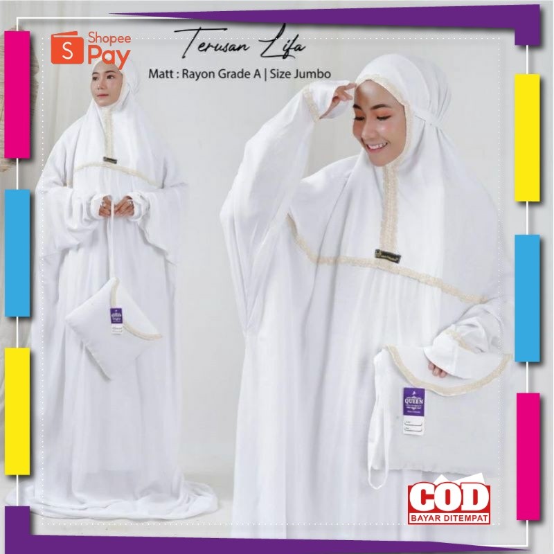 [PREMIUM ORIGINAL] Mukena Terusan Polos Katun Rayon Travelling Mukena siti Khadijah Pasteleena Muken