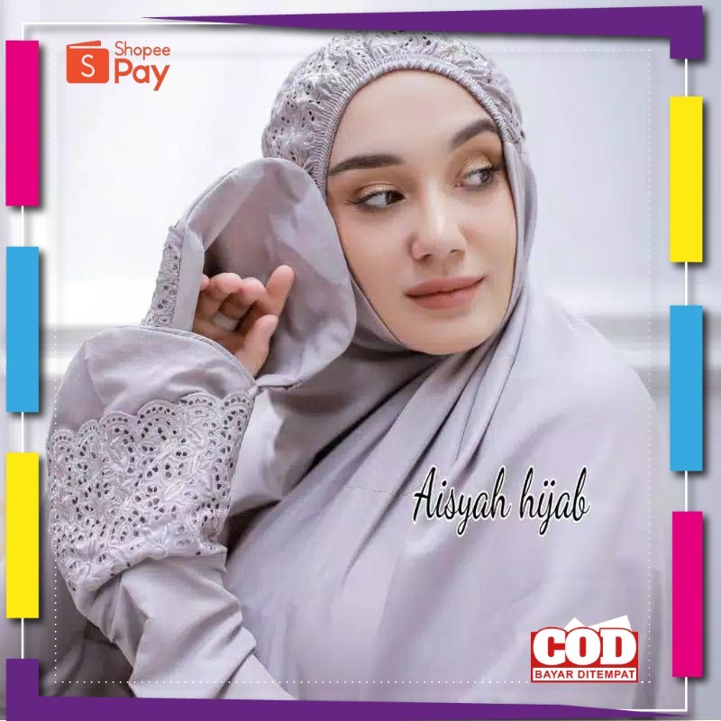 [PREMIUM ORIGINAL] Mukena Terusan Khodijah Jumbo Dewasa Katun Siti Khadijah Syahrini Pasteleena Full