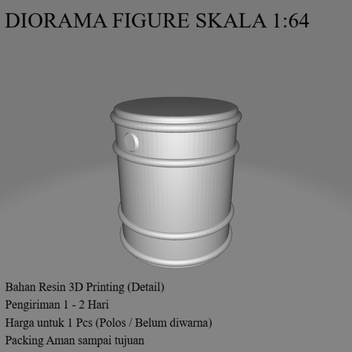 Diorama Diecast Oil Drum / Drum Oli model 4 - Skala 1:64 Miniatur Hotwheels