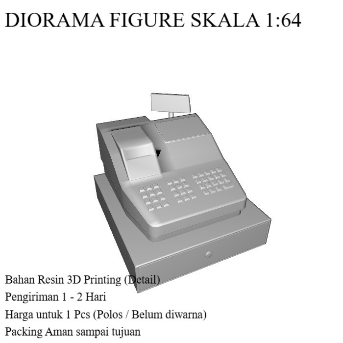 Diorama Hotwheels Mesin Cashier / Kasir M4 - Skala 1/64 Miniatur Diecast