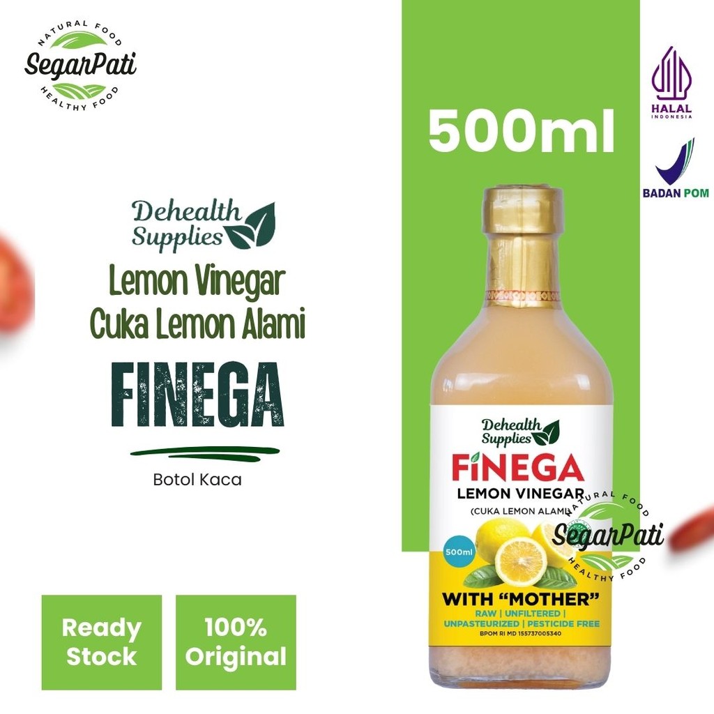 

Finega DeHealth Lemon Vinegar/ Cuka Lemon Alami - Botol Kaca 500 ml