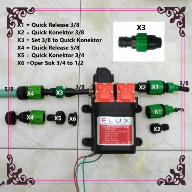 Quick Release Connector Konektor .klik sambungan drat selang Jet cleaner pompa sprayer DC cuci motor