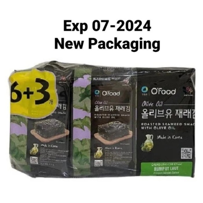 

6+3 Rumput Laut (Nori/Seaweed) Olive Oil Korea 9x4,5g | Chung Jung One