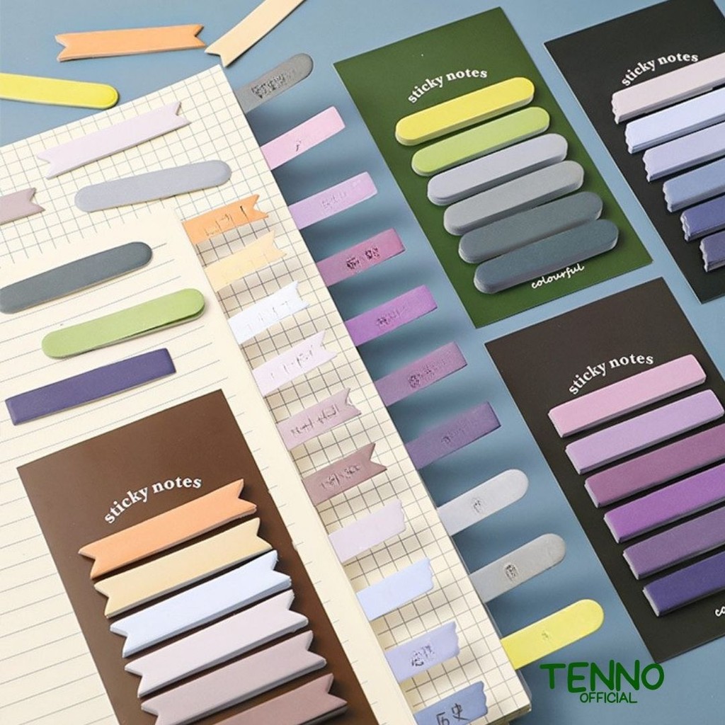 

TENNO Sticky Notes Gradasi Set 6 Warna Isi 120 Lembar Memo Stick Note Catatan Kertas Tempel Estetik