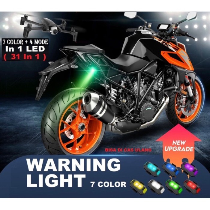 Lampu Flash Warning Peringatan Malam Strobo 3 Warna Tempel Magnet Recharge Sepeda Motor Mobil Warna Warni Kelap Kelip Bisa Di Charge Lampu Model Pesawat Lampu LED Usb Model Warning Rgb USB Kedip Universal
