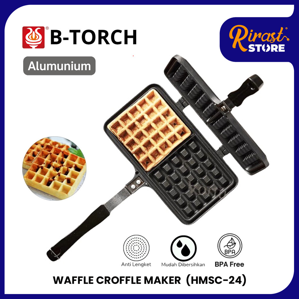 

RIRAST B-TORCH WAFFLE MAKER CETAKAN PANGGANG KUE WAFEL CROFFEL HMSC-24