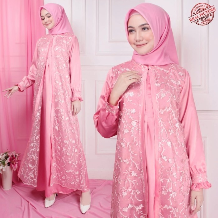 baju pesta mewah gamis juju pink xl gaun remaja cantik murah jub ktf
